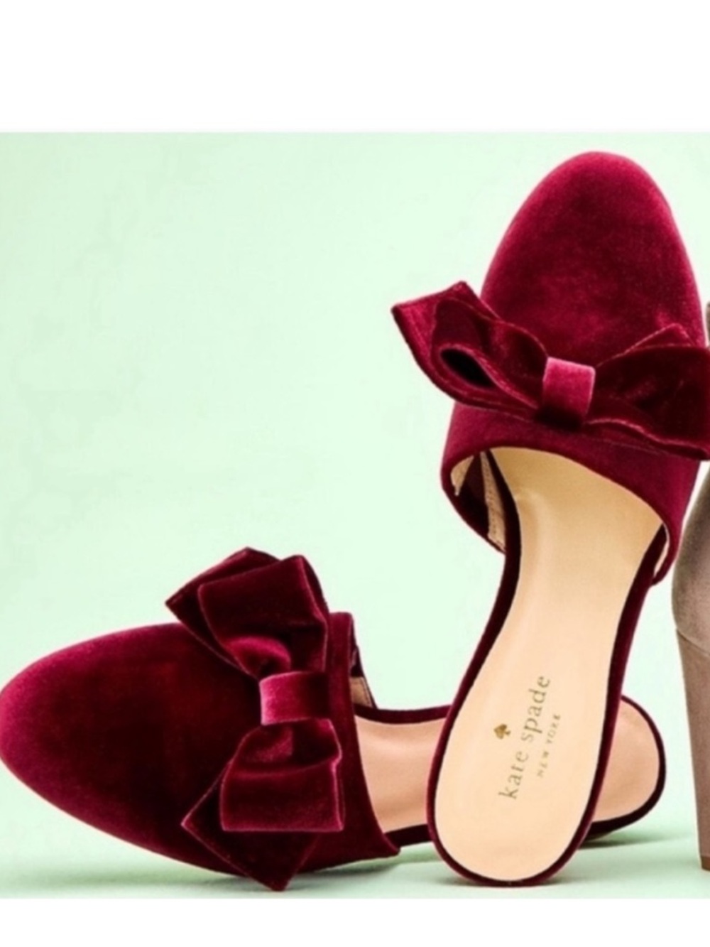 Kate Spade Madra Bordeaux Velvet Slip On Flats Size 9